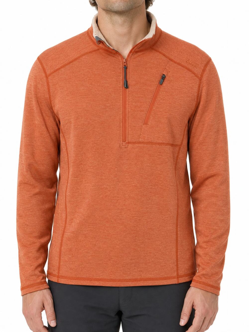 5.11 Tactical Men's Orange Half-Zip Fleece Pullover M Gorpcore Outdoors Layering